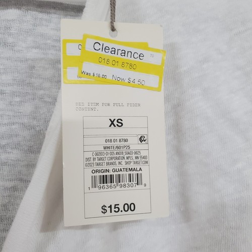 A New Day Womens Size XS Solid White Twisted V-Neck Linen Short Sleeve T-Shirt - Picture 6 of 8