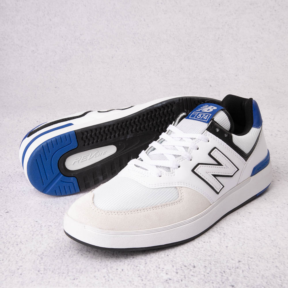 Mens New Balance 574 Court Athletic Shoe White Blue