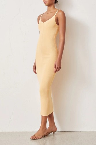 Bec and Bridge Citrus Club Knit Stretch Midi Dress Melon Womens Size US 6 - Picture 3 of 8