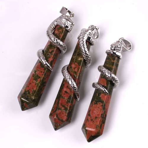 10pcs Mixed Natural Stone Pendants Snake Chakra Reiki Healing Amulet Energy GQ - Picture 3 of 12