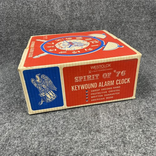 VTG Westclox Spirit Of 76 Keywound Alarm Clock 70s MCM Peg Foot Plastic USA Rare - Picture 13 of 18