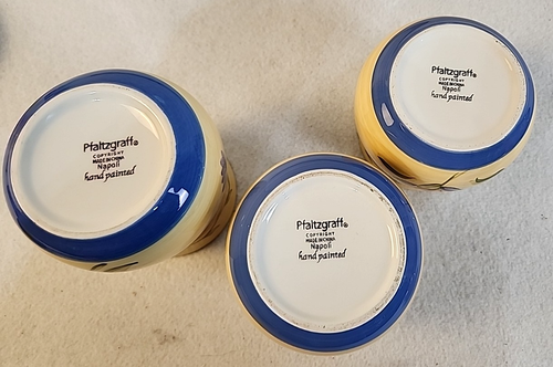 Pfaltzgraff Napoli Bidoni Ceramica con Coperchi Motivo Floreale - Set di 3 EUC - Foto 12 di 13