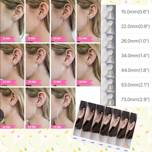 GoLD Bamboo earrings Round HOOP earring 10k real sexy gift her 45mm 1.75” - Picture 14 of 18