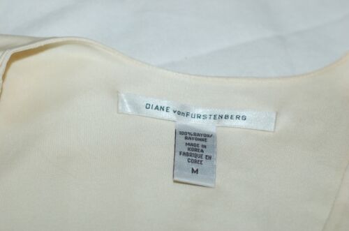 Diane von Fürstenberg Ellia Damenshirt Top Medium M elfenbeinfarben seidig Trikot V-Ausschnitt - Bild 6 von 12