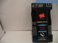 Qty 1 1 Pack of 3 : Hanes: Men's Large Multicolor Long Leg Boxer Briefs
