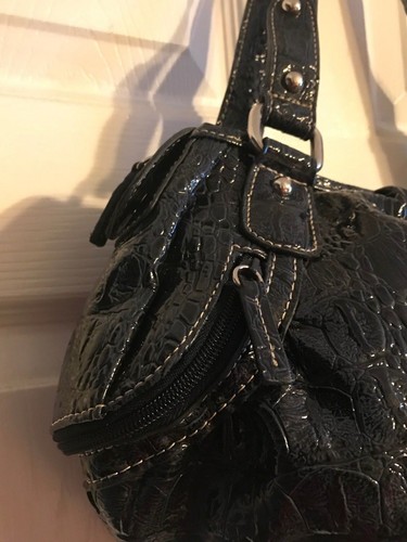 Bolso de mano Alfred Dunner Hobo bolso azul estampado de piel animal - Imagen 4 de 7