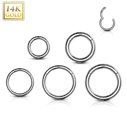 14 Karat Solid Gold Hinged Ring Fit almost every piercing good for Nose Ear More - Picture 17 of 18