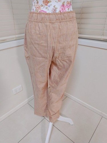 Sportscraft Rosita Linen Pant Tan Neutral. Pockets NWT $149 Size 10 Relaxed - Picture 3 of 8