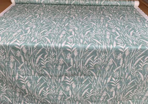 2.2 Metres iLiv Wild Grasses Jade Cotton Fabric Cushion Curtain Upholstery - Picture 4 of 9