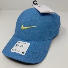 Nike Club Cap Unisex M/L Blue Adjustable Strapback Swoosh Structured Hat FB6451