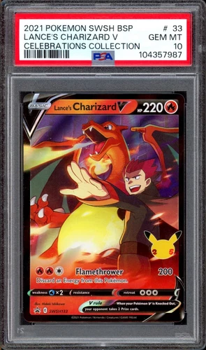 PSA 10 GEM MINT SWSH133 Lance's Charizard V Promo Celebrations 25th Anniversary