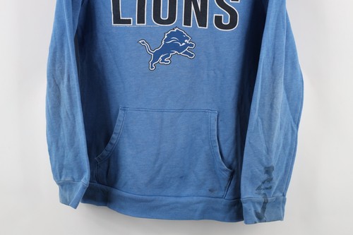 Y2K NFL Boys XL Distressed Spell Out Detroit Lions Football Hoodie Sweatshirt - Picture 3 of 12