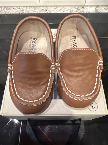 KENNETH COLE Infant Baby Loafer Dress Shoes Size 3 Brown Vegan Leather