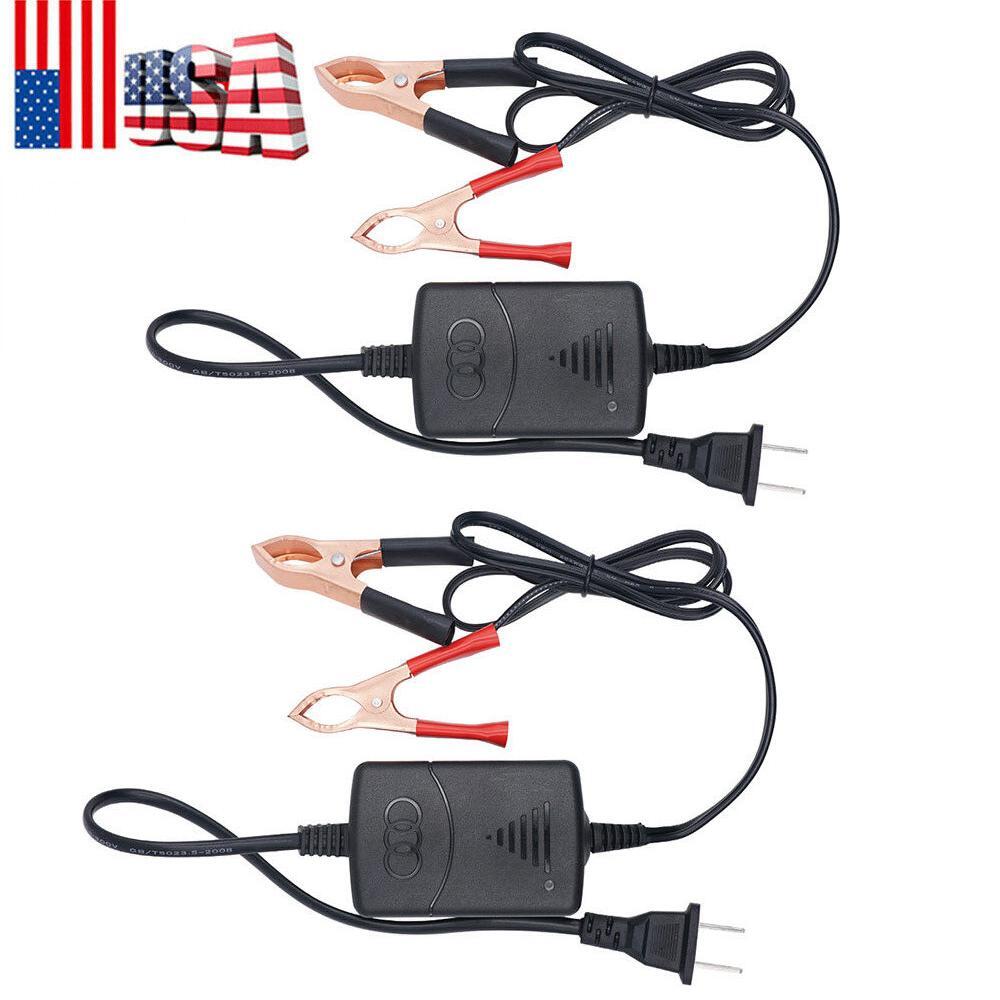 2PCS Car Battery Charger Maintainer 12V Trickle RV for Truck Motorcycle ATV Auto