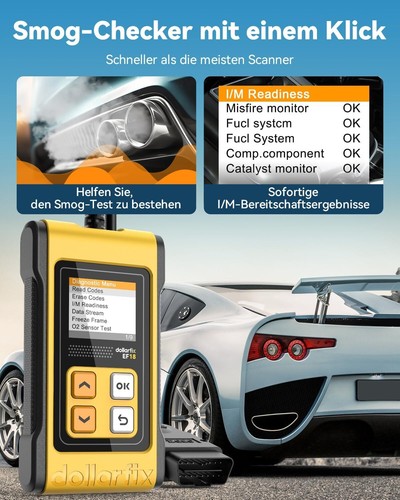 Dollarfix EF18 dispositivo de diagnóstico de automóvil lector lector de errores escáner OBD2 DE - Imagen 9 de 17