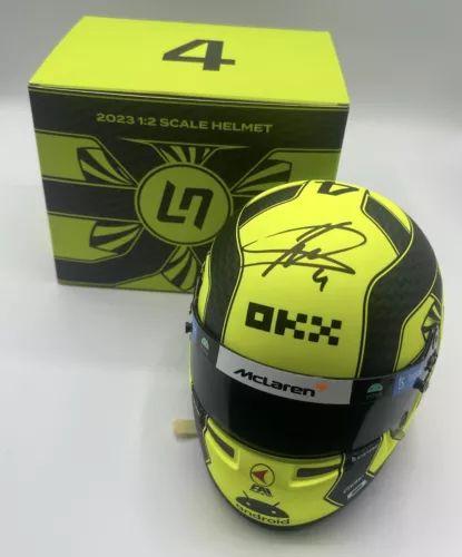 F1, LANDO NORRIS ORIGINAL signed 1/2 BELL MCLAREN mini helmet 2023 NEW 2.