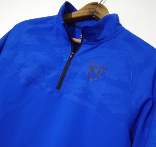Under Armour Quarter Zip Shirt Heat Gear Lose Fit Mock Neck Herren Small Blau Top - Bild 1 von 10
