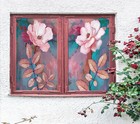 3D Pink Flower ZHUB611 Window Film Print Sticker Cling Stained Glass UV Block