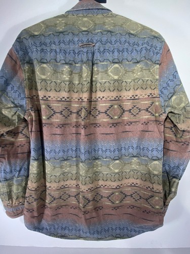 Cabelas Flannel Long Sleeve Button Up Shirt Multicolor Native Print Women's M - Picture 4 of 6