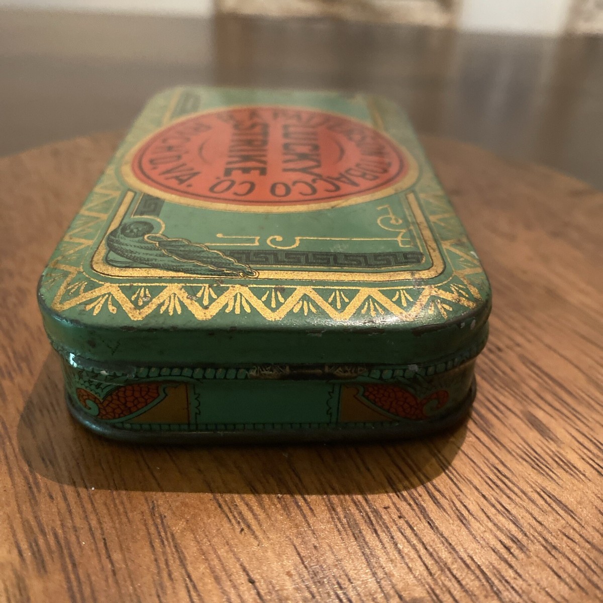 Vintage 1920s Lucky Strike Cigarette Tin Box R A Patterson Tobacco
