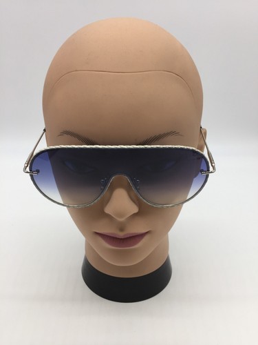 Tod's TO261 90W Shield White/Silver Sunglasses Blue Lens - Picture 2 of 9