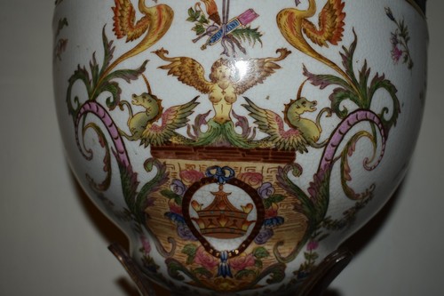 Deckelpokal, Steingut dekorativ, antik - Bild 6 von 6