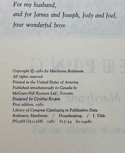 Marilynne Robinson - Housekeeping - 1st 1st - 1980 Pen Award - Basis Film  - Bild 7 von 7