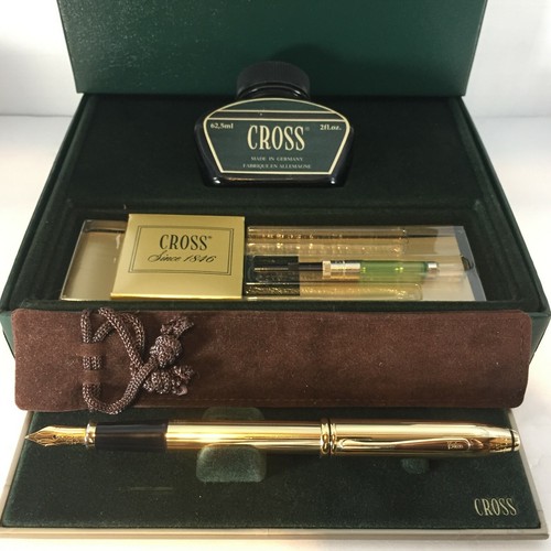 CROSS 18KGF TOWNSEND FOUNTAIN PEN 776M (18K M NIB) BOTTLE INK