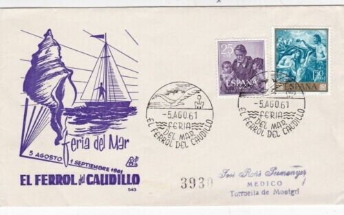 Spain 1961 El Ferrol del Caudillo FDC No 3930 special cancel typed VGC - Picture 1 of 1