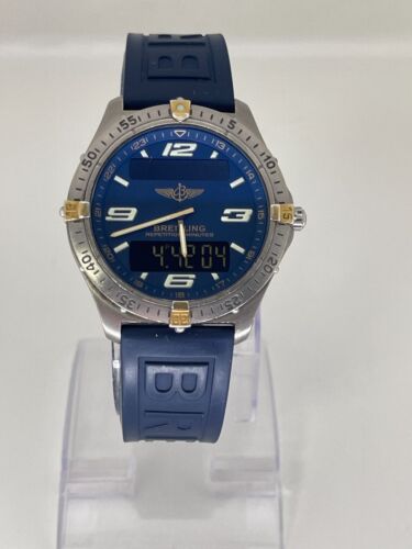 Breitling Aerospace Titanium with Blue Breiling Strap Full Set - Picture 2 of 8