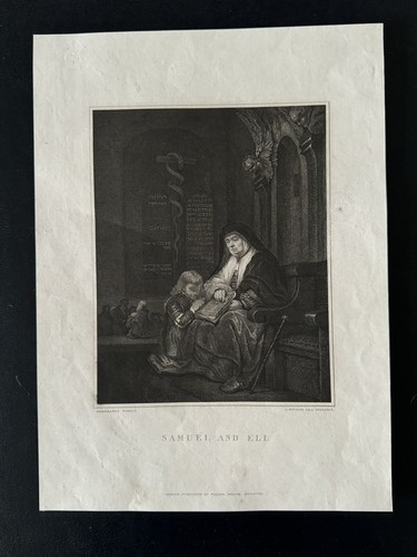 Large Antique Etching Print After Rembrandt Van Rijn 19th Century By J. Fattler - Picture 2 of 10