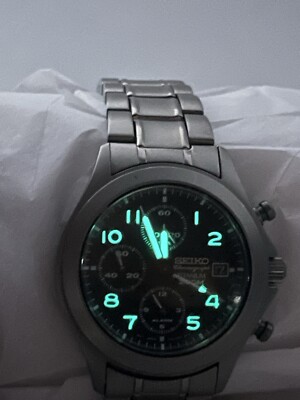 SEIKO chronograph titanium 200M rare military style 7T62