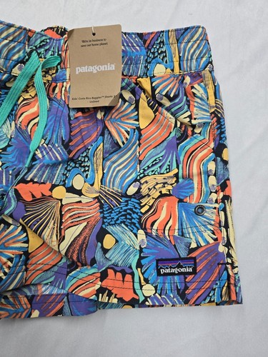 Kid's Patagonia Costa Rica Baggies Unlined 3" Joy Pitch Blue Size XL 14 NWT - Picture 2 of 7