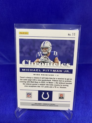 Michael Pittman • 2022 Chronicles • Parallel - Purple• #11 Michael Pittman Jr. - Bild 2 von 2