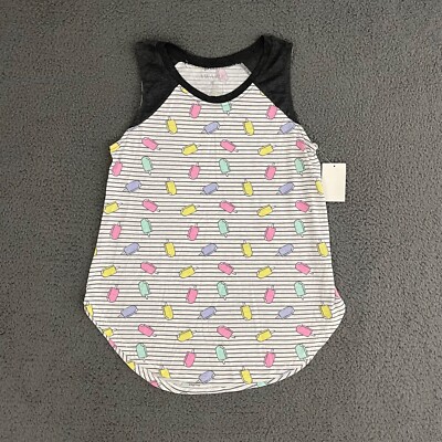 Awake Top Womens Medium Multicolor Striped Popsicle Sleeveless Casual Mom