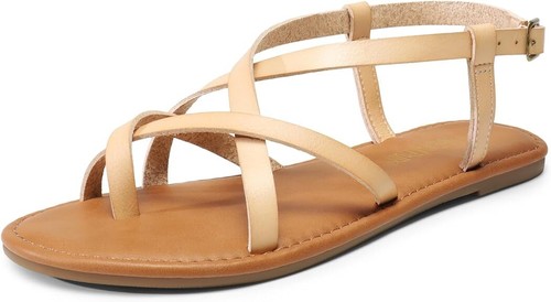 Women Casual Thong Flat Sandals Ankle Strap Open Toe Summer Beach Sandals - Picture 22 of 26