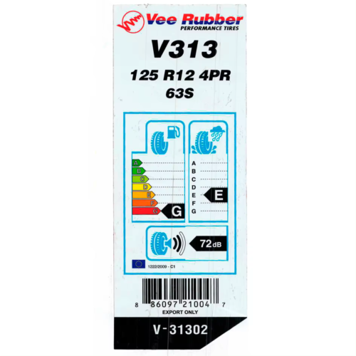 4 x Reifen 125 R12 Fiat 500 Tubeless Veerubber VTR313 63S DOT 2024 - Bild 4 von 4