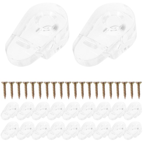 20 Pcs Clear Mirror Clips Door Retainer Glass Bracket Curio Cabinet Holders - Imagen 9 de 12