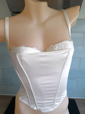 Lepel IVORY Lace and Satin Cup Sized Strapless Basque Style 90308