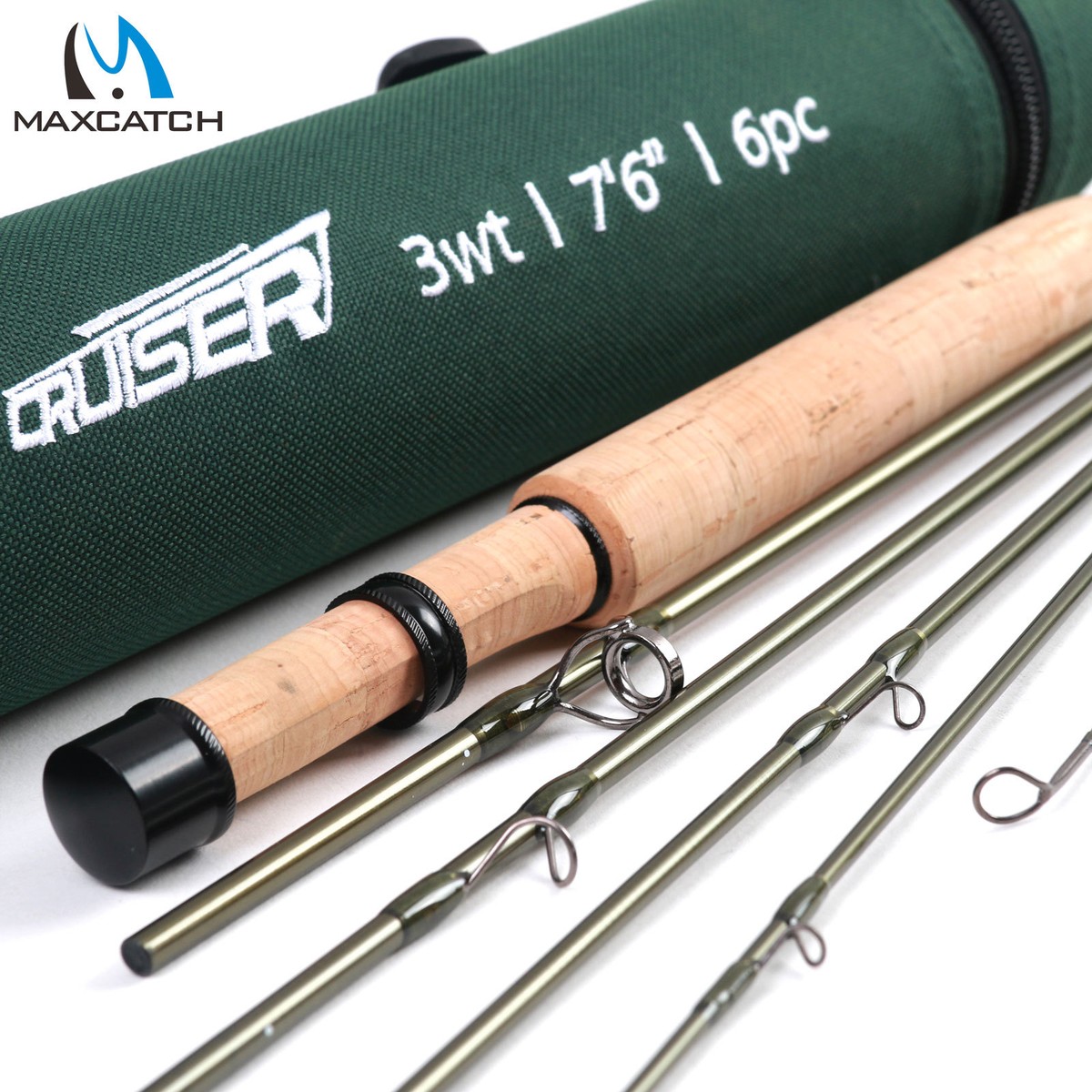 Maxcatch Travel Fly Fishing Rod 2/3/4wt 7'6'' 6Pcs,IM10 Carbon Blank,Fast  action