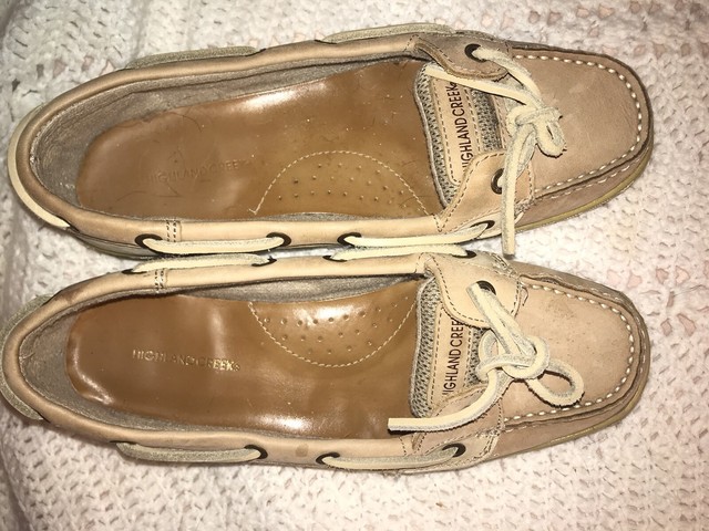 Highland Creek Boat Shoes 8 1/2 M Womens Tan Comfortable