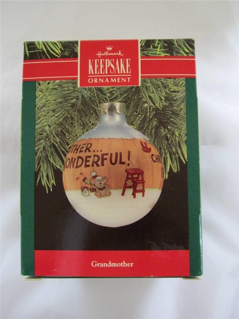 1990 Hallmark Christmas Keepsake Glass Ball Ornament Grandmother QX2236 NIB