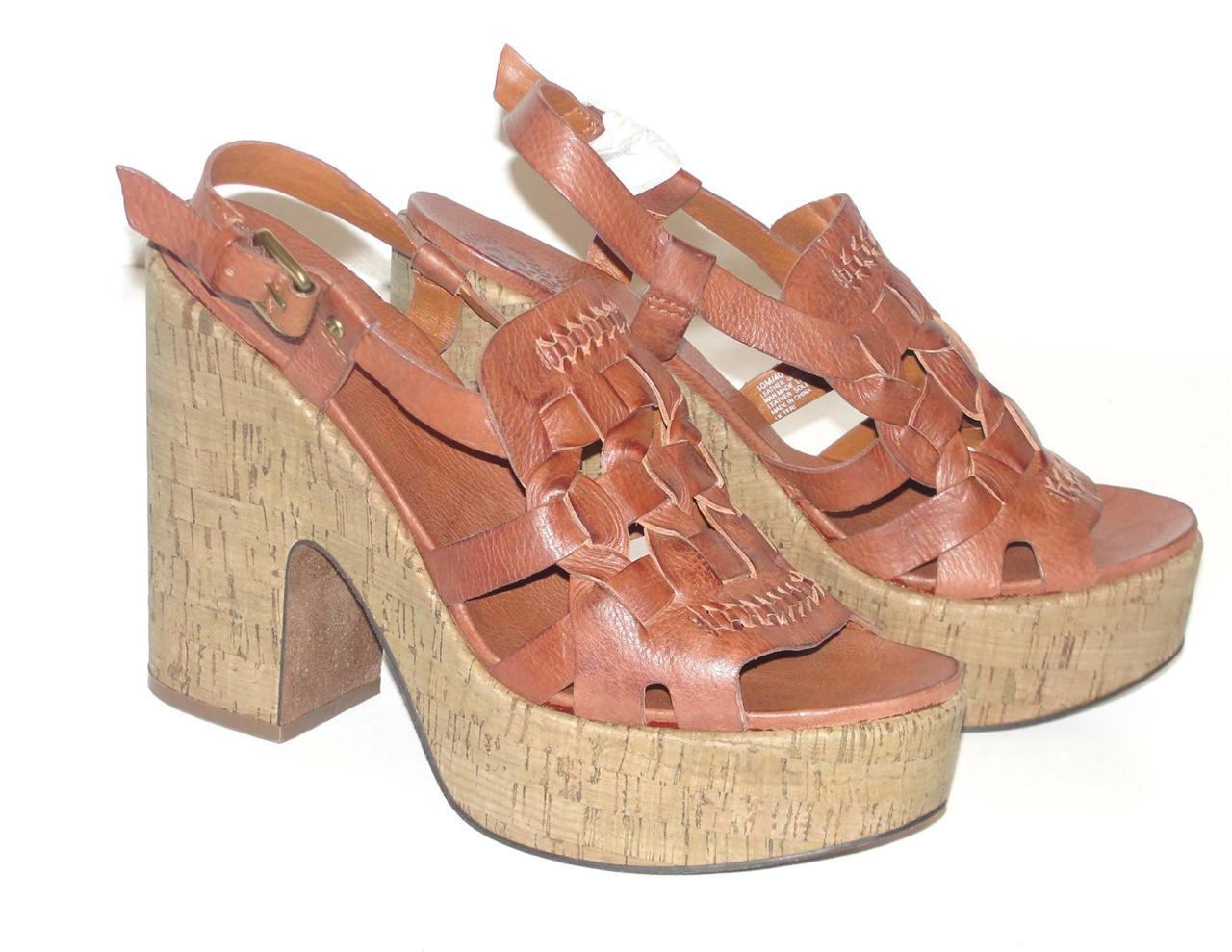 LUCKY BRAND~NWOB~WOVEN PEBBLED LEATHER~HIPPIE CORK WEDGES PLATFORM SHOES~10/40 LUCKY BRAND~NWOB~WOVEN PEBBLED LEATHER~HIPPIE CORK WEDGES PLATFORM SHOES~10/40