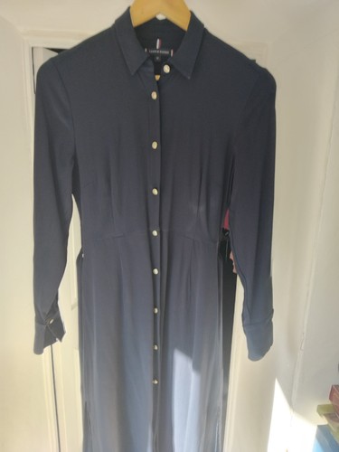 Tommy Hilfiger Womens Casual Collared Shirt Dress Size Size 34 14 Uk Long Sleeve