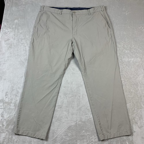 Vineyard Vines On The Go Herrenhose 44 x 30 * grau vorne flach gerades Bein Reißverschlusstasche - Bild 2 von 8