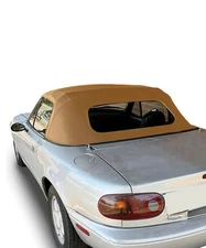 1990-98 MIATA TOP W/TINTED HARD GLASS USES FACTORY STYLE GLASS SADDLE/BLK (EZON)
