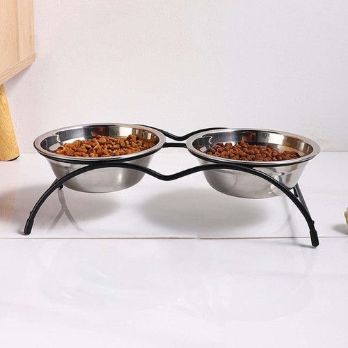 Metallständer für Haustiergeschirr Katzennäpfe Ständer Eisen stabil erhöht ergonomisch - Bild 4 von 7