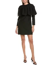 Valentino Wool & Silk-Blend Shift Dress Women's Black 36