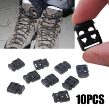 10X Shoe Lace Shoelace Buckle Rope Clamp Cord Lock Stopper Run Sports Clips