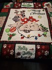 Santa Pug Dog Christmas Machine Quilted Throw Dog Lovers Light Weight 50"x 60"